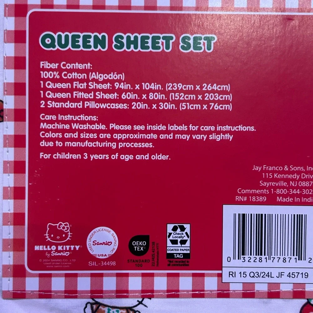 Hello Kitty Sweet Treats 4 Piece Queen Sheet Set Made By Sanrio NWTS